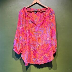 Vintage Lauren Ralph Lauren Silk Paisley Women's Top